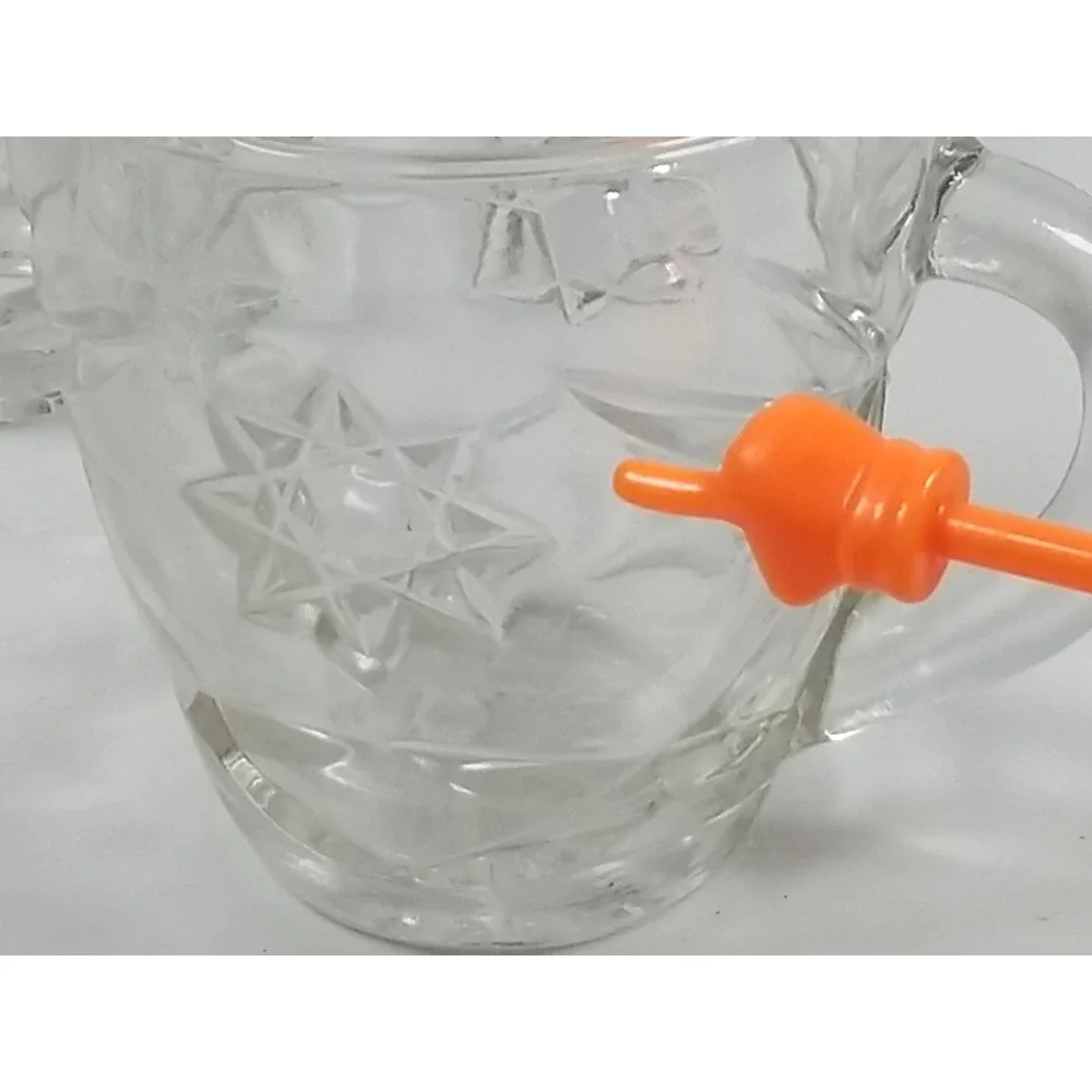 Anchor Hocking Prescut Star of David Creamer and Sugar Bowl VTG